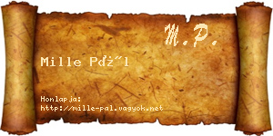 Mille Pál névjegykártya